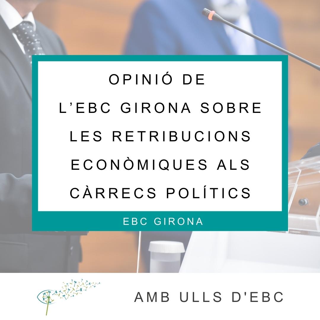 Opinió de l’EBC Girona sobre les retribucions econòmiques als càrrecs polítics